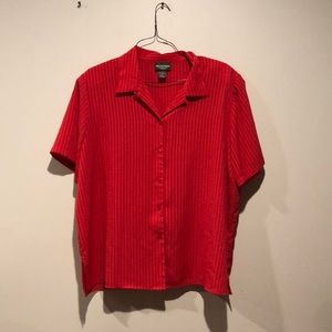 Notations Clothing Co. Vintage Red Sheer Button Down Blouse